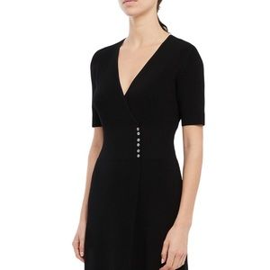Theory Dresses | Theory Wrap Button Sweater Dress | Color: Black | Size: S | Flore66's Closet